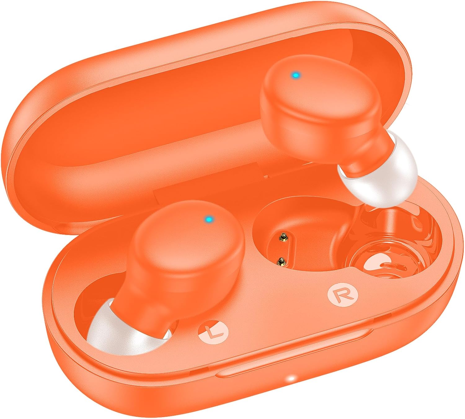 Wireless Earbuds Bluetooth 5.3 in Ear Buds Light Weight Headphones,Deep Bass Sound,Built in Mics Headset,Clear Calls Earphones for Sports Workout Glossy Bight Pink