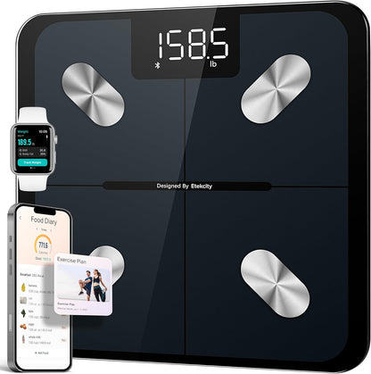 Smart Bluetooth Body Weight Scale with BMI, Body Fat & Muscle Mass – Digital Bathroom Scale with App Sync, Baby Mode, Alexa Compatible – 400 lb Capacity