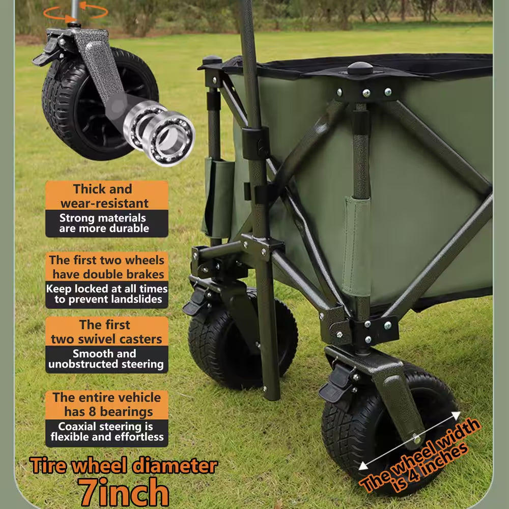 Min Capacity 5.5 Cu. Ft. Steel Utility Park Garden Cart Powered Wheelbarrow Green Supports up to 300 Lbs