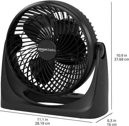 Air Circulator Fan, Desk Fan for Bedroom, Home and Office, with 90-Degree Tilt Head, 3 Speed Settings, Lightweight (3 LBS), 35 Watts, Black, 11.1"W X 6.3"D X 10.9"H