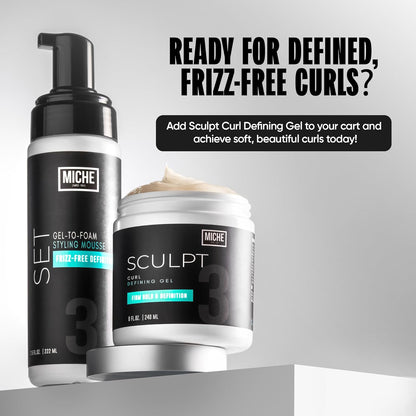 Miche Sculpt Curl Defining Gel – Alcohol-Free Curl Sculpting Gel for Medium Hold, Shine, and Definition – Enriched with Organic Aloe Vera & Bamboo Extract for Curly Hair
