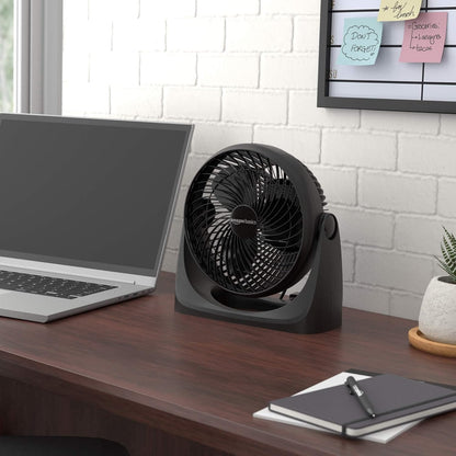 Air Circulator Fan, Desk Fan for Bedroom, Home and Office, with 90-Degree Tilt Head, 3 Speed Settings, Lightweight (3 LBS), 35 Watts, Black, 11.1"W X 6.3"D X 10.9"H