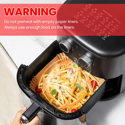 Small Air Fryer Liners Disposable, 2 QT Parchment Paper for COSORI 2.1 Qt Air Fryer, 125PCS 4.7 Inch Square Baking Paper Sheets for Mini Airfryer Basket