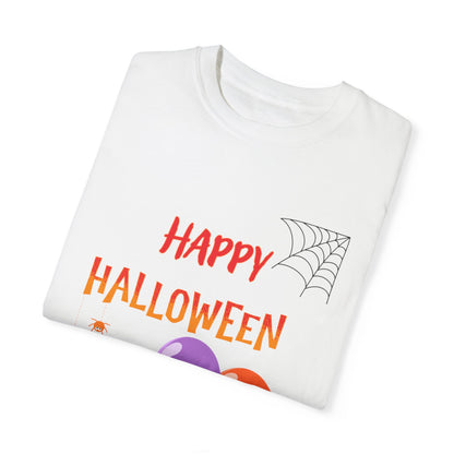 Unisex Garment-Dyed Halloween T-Shirt – Vintage Style Spooky Graphic Tee for Fall Festivities (S–4XL)