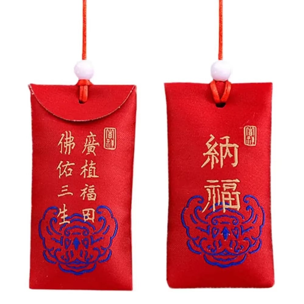 Spiritual Salt with Sachet Buddhist Spiritual Salt Pouch Necklace Blessing Lucky Bag Amulet Blessing Sachets Pendant