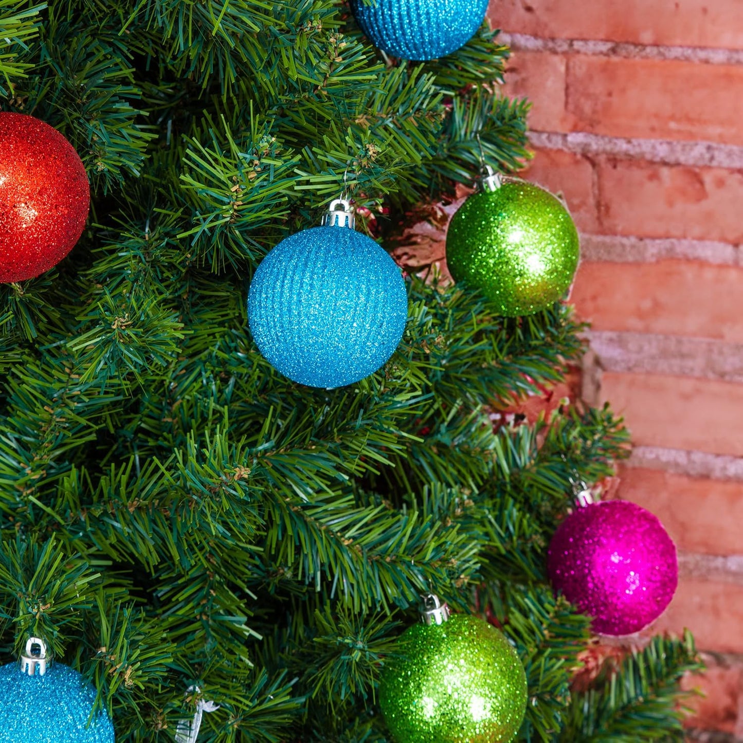 Ornaments, Shatterproof Christmas Tree Ornament Set, Christmas Balls Decoration 35 Count (2.75"/70Mm, Textured Rainbow)