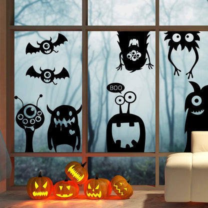 Giant 10PCS Cute Wiggly Monster Halloween Window Clings – Fun and Festive Decorations!