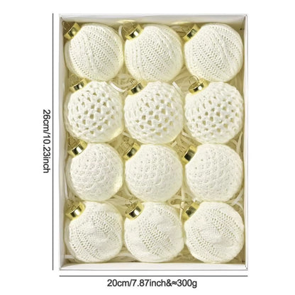 Festive Atmosphere 7Cm Christmas Ball Ornaments Crochet Holiday Decor Celebratory Vibe Compact Size Cozy Touch