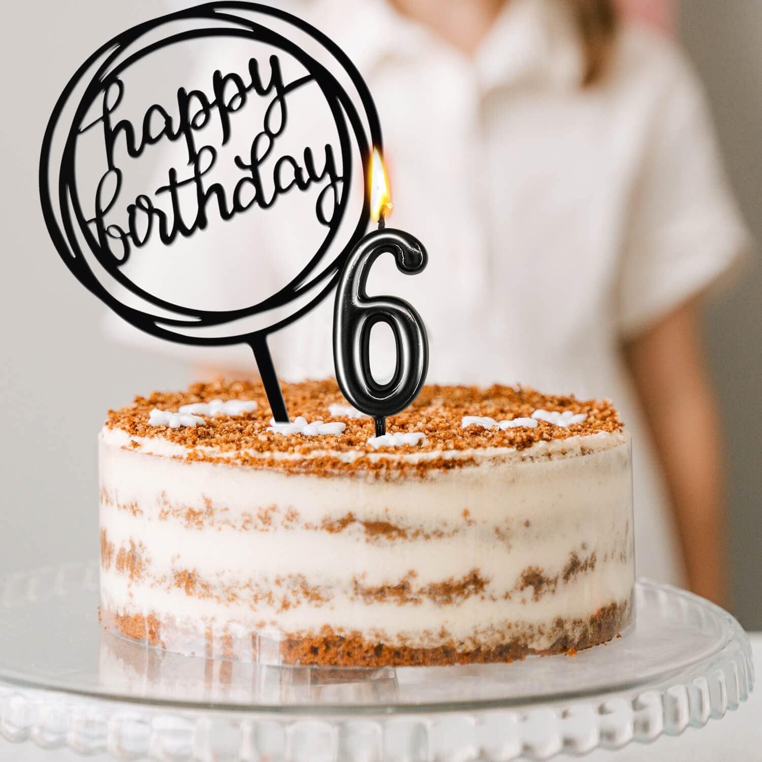 10-Piece Number Birthday Candles - Glitter Cake Topper Decoration for Birthday and Wedding Parties