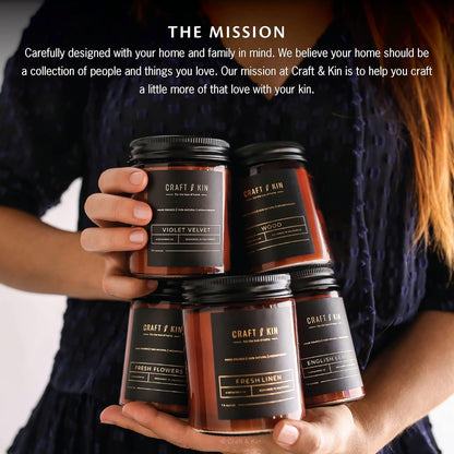 Christmas Scented Candles for Men | Premium Whiskey Caramel Winter Candle | All-Natural Scent for Home | Long Lasting Holiday Candles with 45 Hour Burn Time, 8Oz