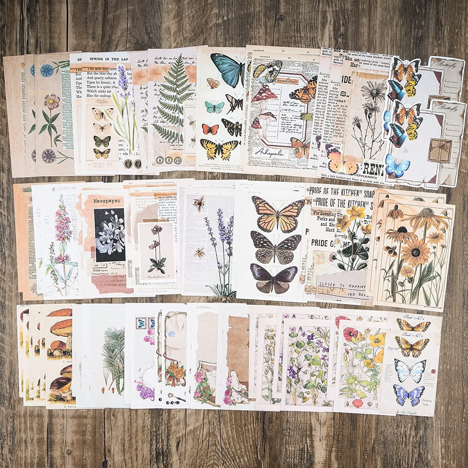 200 Pieces Vintage Scrapbooking Stickers DIY Paper Stickers Craft Kits Scrapbook Supplies Pack for Art Journaling Bullet Junk Journal Planners