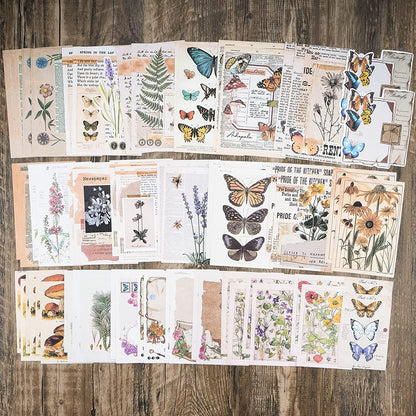 200 Pieces Vintage Scrapbooking Stickers DIY Paper Stickers Craft Kits Scrapbook Supplies Pack for Art Journaling Bullet Junk Journal Planners