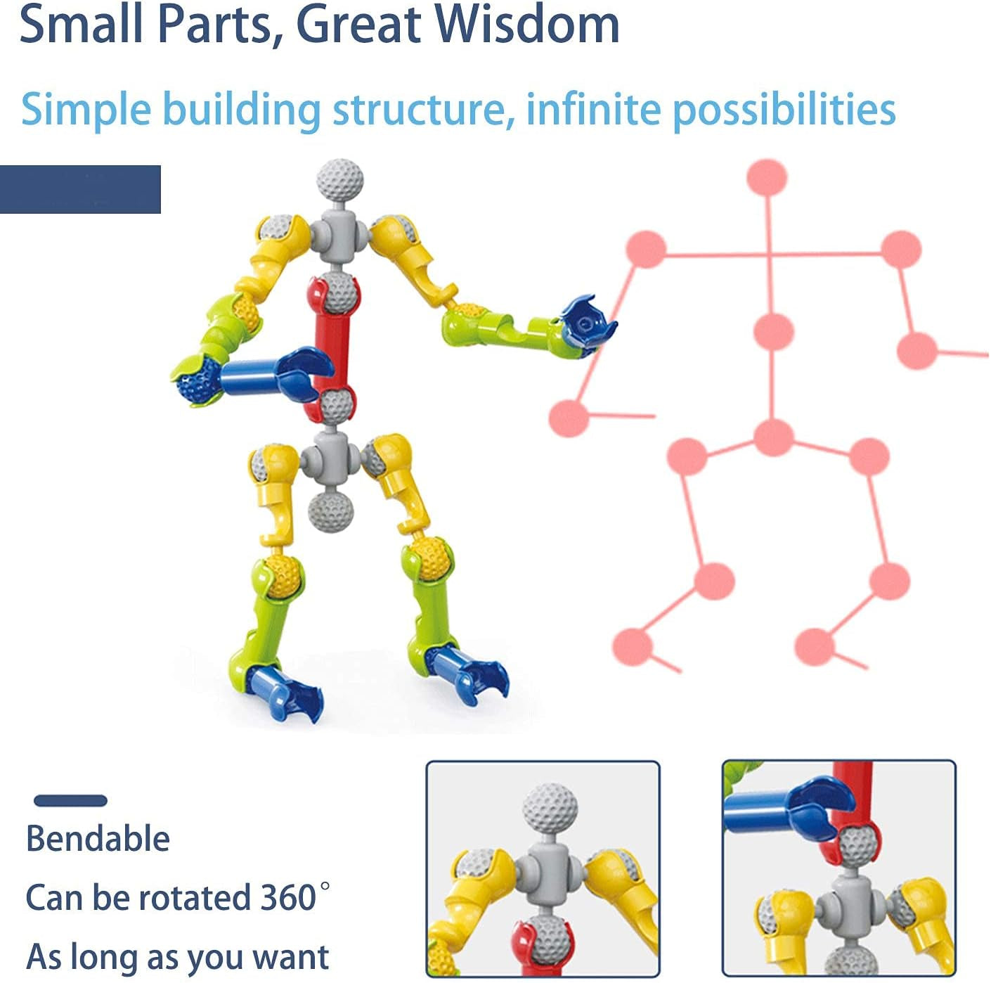 Vivostore Kids Building Stem Toys ,110 Pcs Educational Construction Engineering Building Blocks DIY Learning Set for Ages 3+ Year Old, Best Gift for Kids Creative Games & Fun Activity