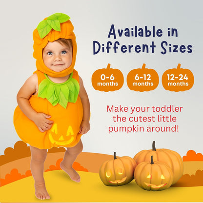 Adorable Baby Pumpkin Costume – Perfect Halloween Jack-O-Lantern Outfit for Toddlers