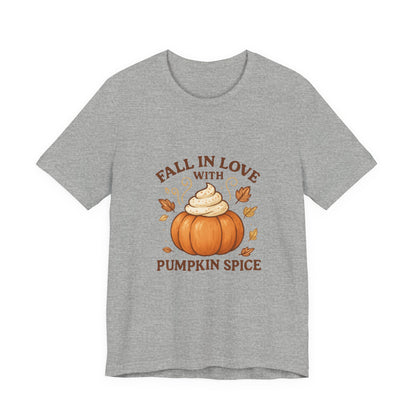 Fall in Love with Pumpkin Spice – Cute Autumn Design with Whipped Cream Pumpkin & Fall Leaves | Cozy Fall Decor or Apparel