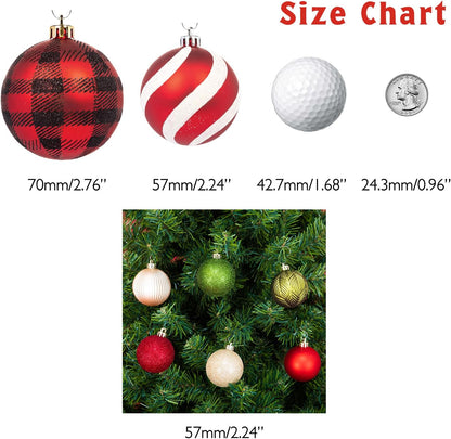 Ornaments, Shatterproof Christmas Tree Ornament Set, Christmas Balls Decoration 50 Count (2.24"/57Mm, Woodland)
