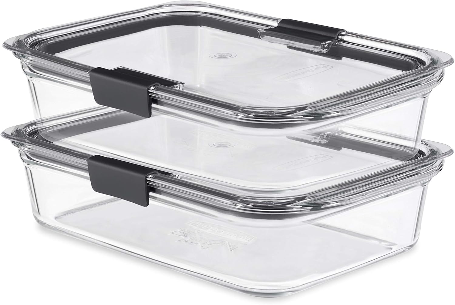 Brilliance Glass Food Storage Containers, 8 Cup, Set of 2, Bpa-Free, Leak-Proof, Clear