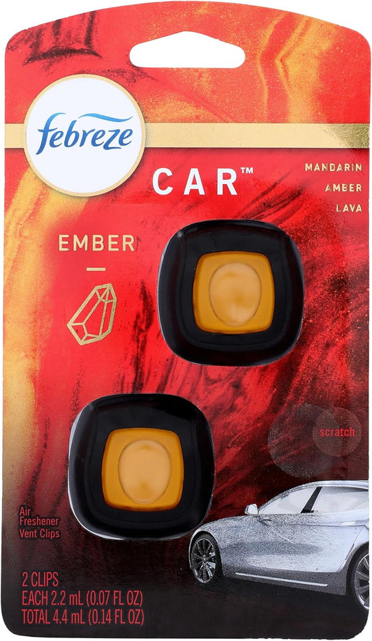 AUTO Air Freshener Vent Clip Ember, 07 Oz. Car Vent Clip, Pack of 2 (EMBER)