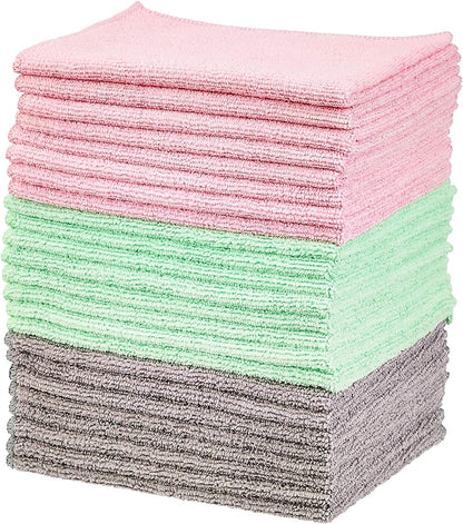 48-Pack Microfiber Cleaning Cloths – 16x12 Inch, Ultra-Soft, Reusable, Non-Abrasive Towels for Car, Boat, Home & Garage Detailing