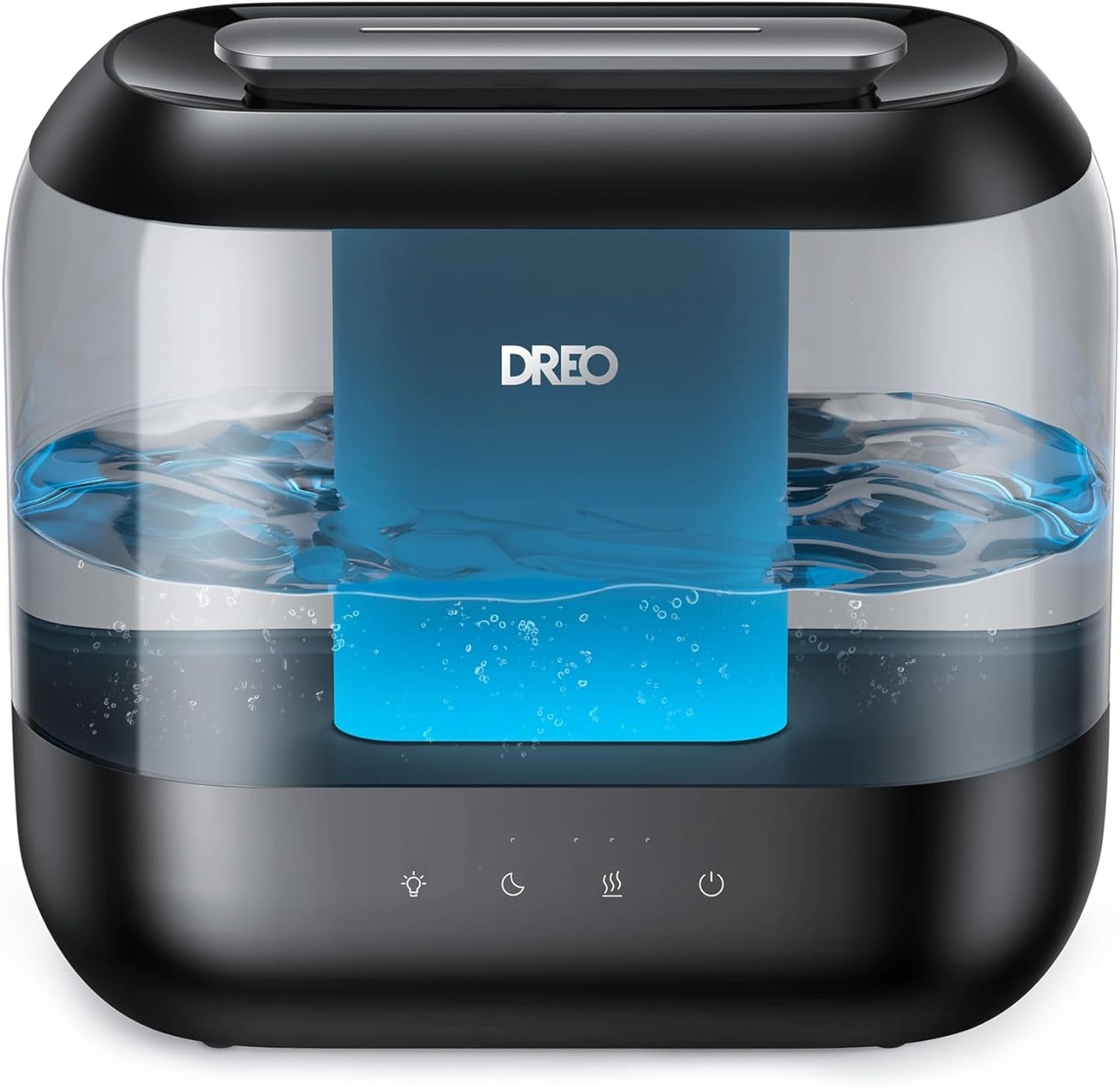 Dreo Humidifiers for Bedroom, 4L Top Fill 4L Humidifiers for Bedroom, 36H Runtime, 28 Db Quiet Cool Mist Supersized Air Humidifier for Large Room, Plants, Baby Nursery, Indoor, Night Light, Easy to Clean & Fill, Black