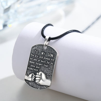 Mens Pendant Necklace 925 Sterling Silver Father'S Love to Son Pendant Necklaces Birthday Xmas Gift Jewelry for Man Dad