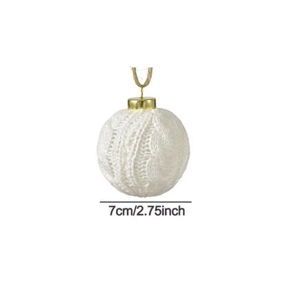 Festive Atmosphere 7Cm Christmas Ball Ornaments Crochet Holiday Decor Celebratory Vibe Compact Size Cozy Touch