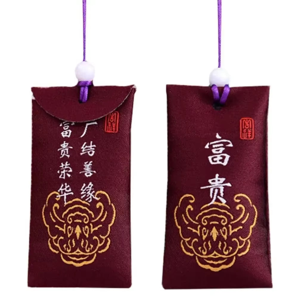 Spiritual Salt with Sachet Buddhist Spiritual Salt Pouch Necklace Blessing Lucky Bag Amulet Blessing Sachets Pendant