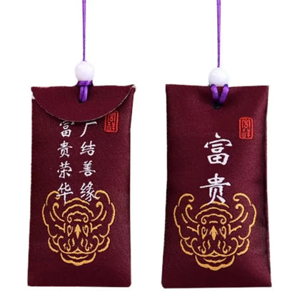 Spiritual Salt with Sachet Buddhist Spiritual Salt Pouch Necklace Blessing Lucky Bag Amulet Blessing Sachets Pendant