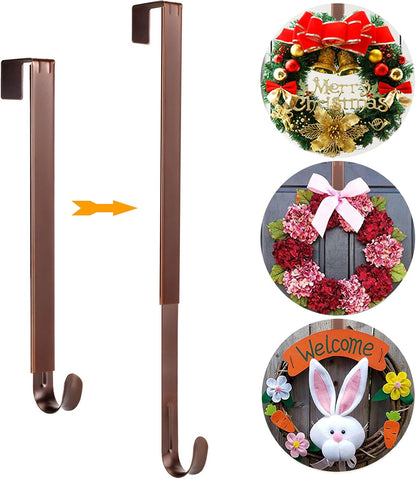 Adjustable Metal Wreath Door Hanger - Perfect for Easter Decor, Welcome Signs & Front Porch Style (15-25 Inches)
