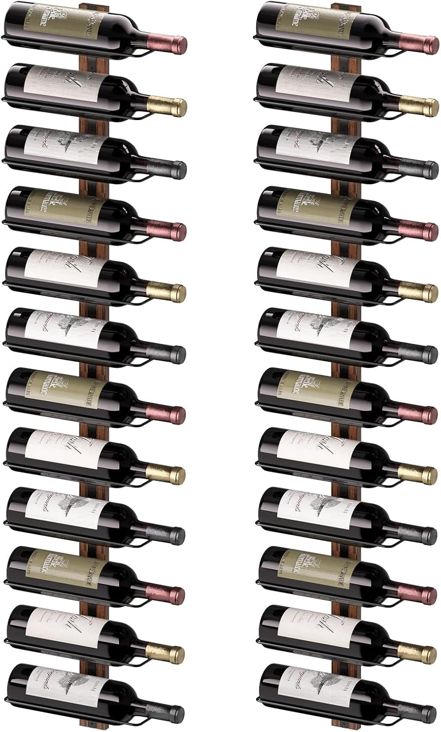 Wine Rack Wall Mounted for 24 Wine Bottles, Wood Wine Racks for Wall, Wine Holde