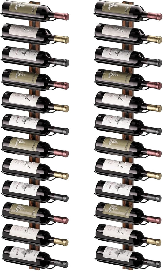 Wine Rack Wall Mounted for 24 Wine Bottles, Wood Wine Racks for Wall, Wine Holde