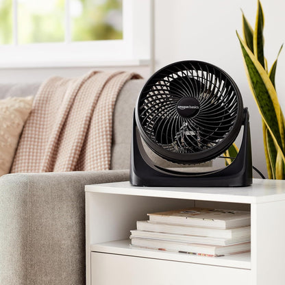 Air Circulator Fan, Desk Fan for Bedroom, Home and Office, with 90-Degree Tilt Head, 3 Speed Settings, Lightweight (3 LBS), 35 Watts, Black, 11.1"W X 6.3"D X 10.9"H