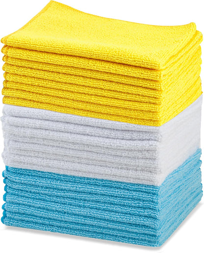 48-Pack Microfiber Cleaning Cloths – 16x12 Inch, Ultra-Soft, Reusable, Non-Abrasive Towels for Car, Boat, Home & Garage Detailing