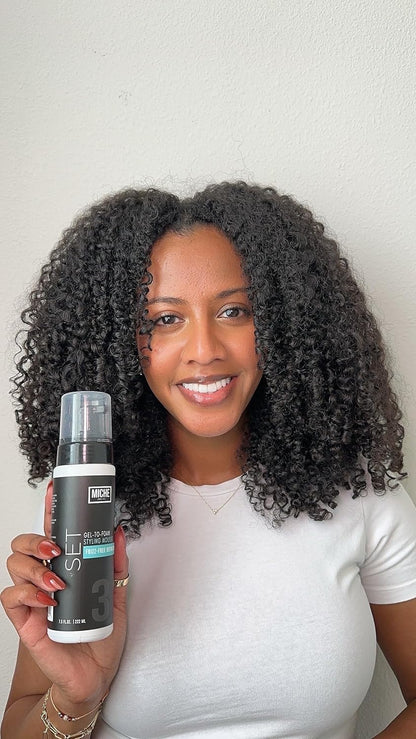 Set Gel to Foam Mousse - Lightweight Styling Foam for All Hair Types, Long-Lasting Hold & Definition, Flexibility & Frizz Control, 7.5 Fl Oz