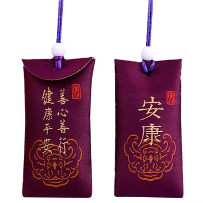 Spiritual Salt with Sachet Buddhist Spiritual Salt Pouch Necklace Blessing Lucky Bag Amulet Blessing Sachets Pendant