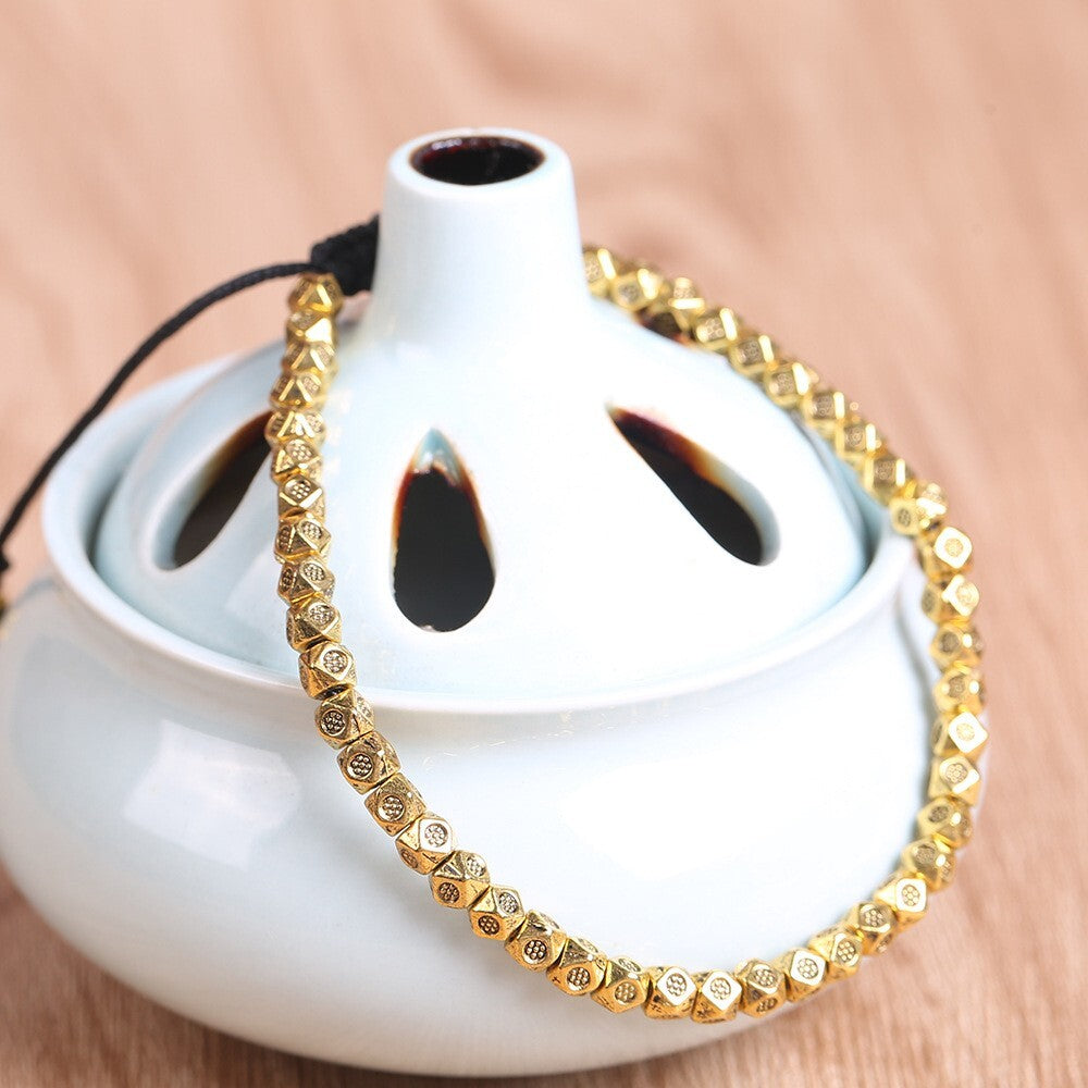 Tibetan Buddhist Copper Beads Bracelet Healing Reiki Protection Women Men Gifts