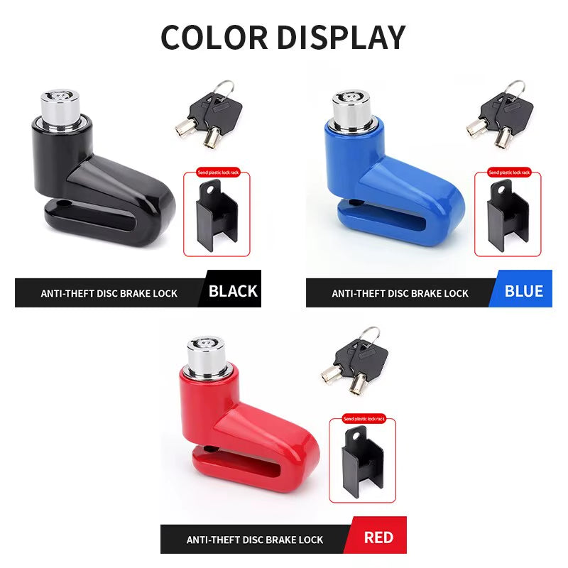 Anti-Theft Steel Motorcycle Disc Brake Lock Durable Road Bicycle Disc Lock with Keys Portable Mountain Bike Lock