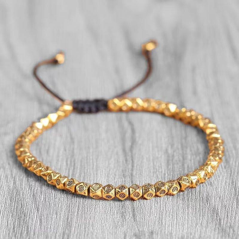 Tibetan Buddhist Copper Beads Bracelet Healing Reiki Protection Women Men Gifts