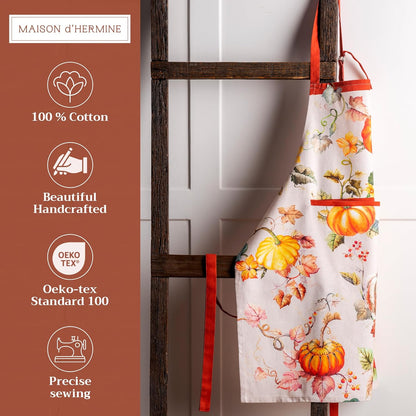 Stylish 100% Cotton Kitchen Apron for Women & Men - Perfect for Cooking, Gardening, and Serving with Convenient Pocket