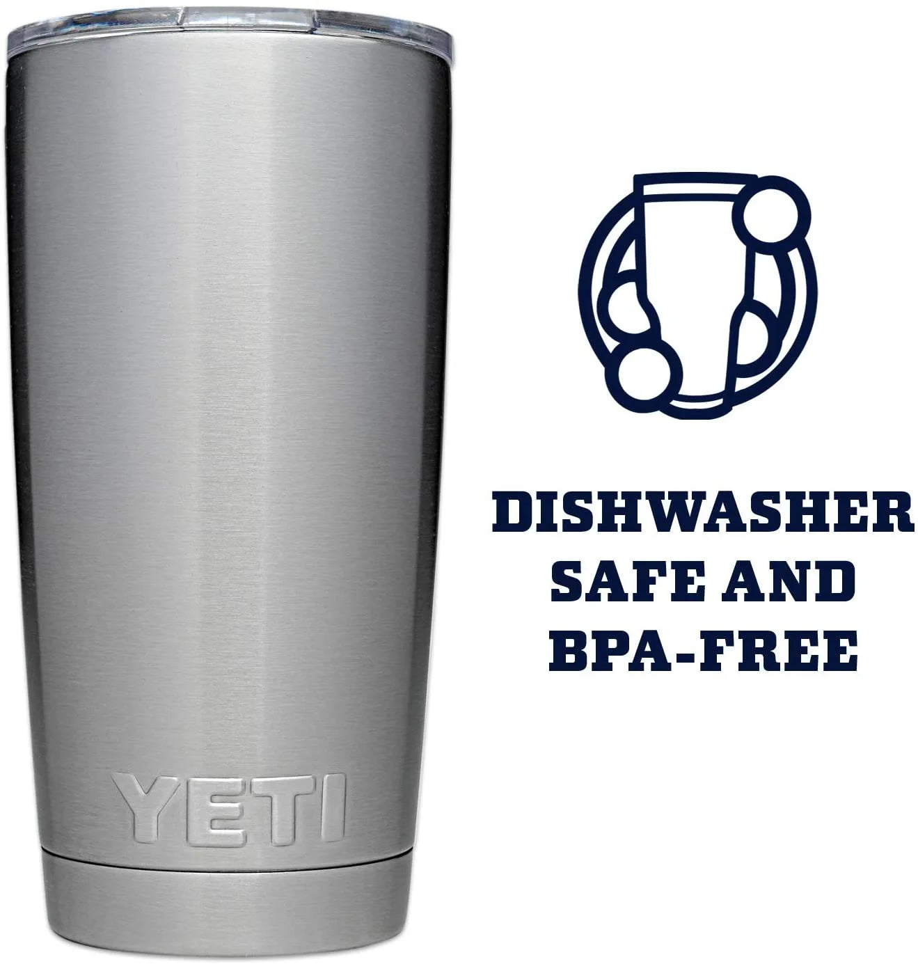Yetl Rambler 20 Oz Tumbler, Stainless Steel, Vacuum Insulated with Magslider Lid, All Stainless Steel