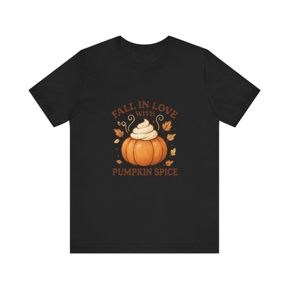 Fall in Love with Pumpkin Spice – Cute Autumn Design with Whipped Cream Pumpkin & Fall Leaves | Cozy Fall Decor or Apparel