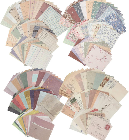 240 Sheets Scrapbook Paper, Vintage Journaling Supplies for Drawing Aesthetic Room Decor Decorative Retro Stationery Craft Kits Paper for Travel Bullet Journals Junk Planners Scrapbooking (M240)
