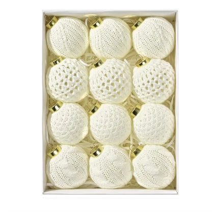 Festive Atmosphere 7Cm Christmas Ball Ornaments Crochet Holiday Decor Celebratory Vibe Compact Size Cozy Touch