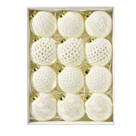 Festive Atmosphere 7Cm Christmas Ball Ornaments Crochet Holiday Decor Celebratory Vibe Compact Size Cozy Touch