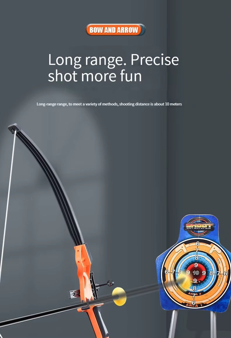 52Cm Bow and Arrow Toy Set for Children Archery Practice Recurve Outdoor Sorts Shooting Toy with Target Boys Kids Gifts