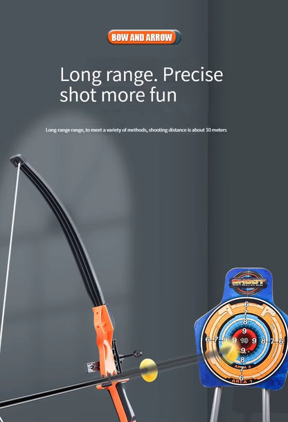 52Cm Bow and Arrow Toy Set for Children Archery Practice Recurve Outdoor Sorts Shooting Toy with Target Boys Kids Gifts