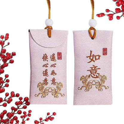 Spiritual Salt with Sachet Buddhist Spiritual Salt Pouch Necklace Blessing Lucky Bag Amulet Blessing Sachets Pendant