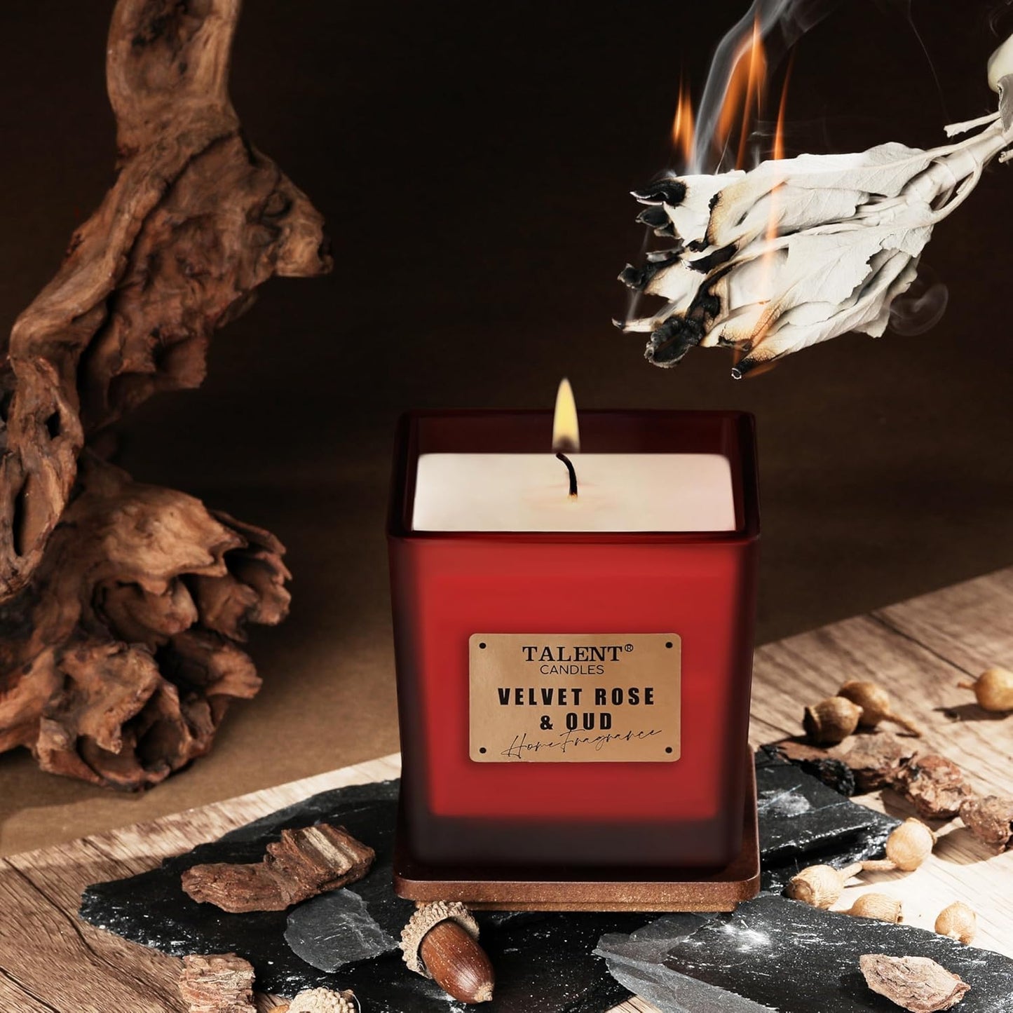 Scented Soy Candles, Deluxe Noble Aromatherapy Candles, Velvet Rose & Oud, Candles for Home Scented, 7.05Oz