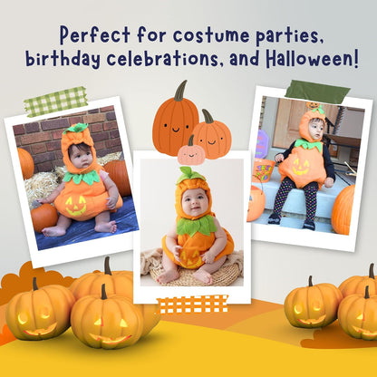 Adorable Baby Pumpkin Costume – Perfect Halloween Jack-O-Lantern Outfit for Toddlers