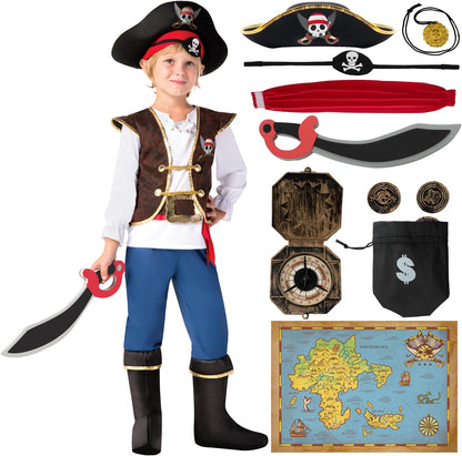 Ahoy, Matey! Kids Pirate Costume Set for Toddler Halloween Fun & Themed Parties